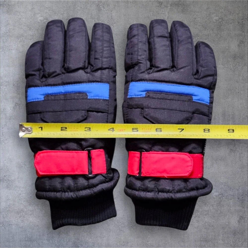 Womens Large HEAD Thinsulate Winter Gloves Black Red Blue Insulated Ski Snow